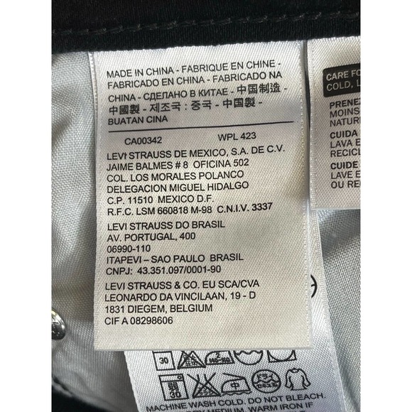 Levi's Demi‎ Curve Skinny Leg Womens 10/30 Black Mid Rise Cotton Blend Pockets - Picture 9 of 13